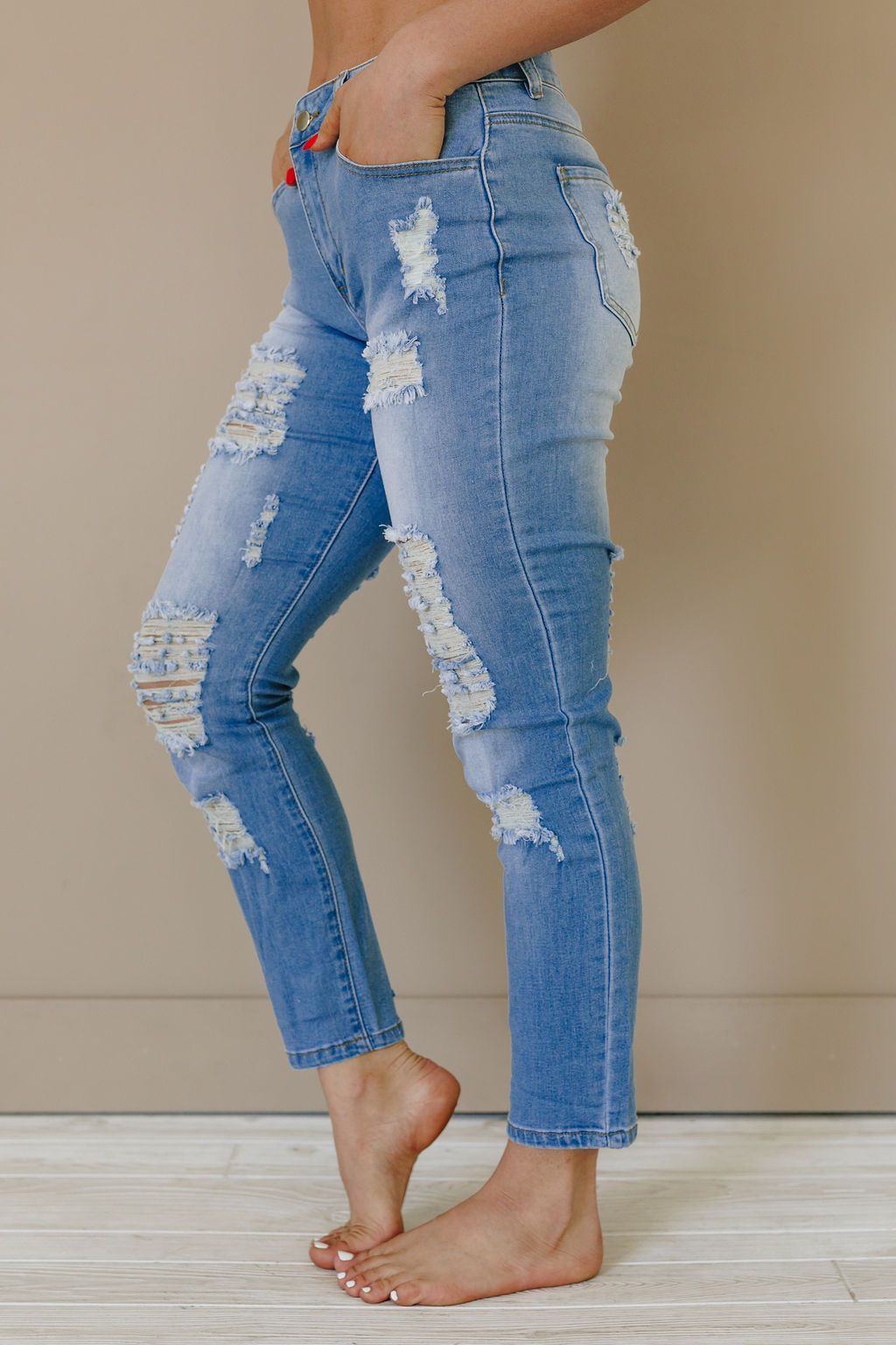 Cathy Distressed Skinny Jeans