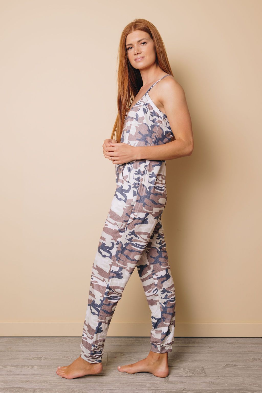 Kalani Camo Print Jumpsuit with Pockets