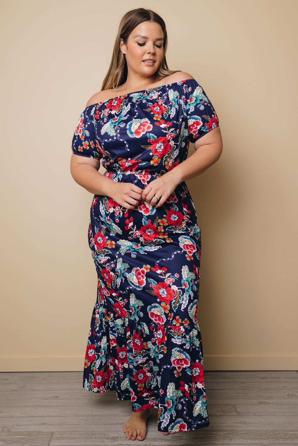 Plus Size - Vista Floral Ruffle Maxi