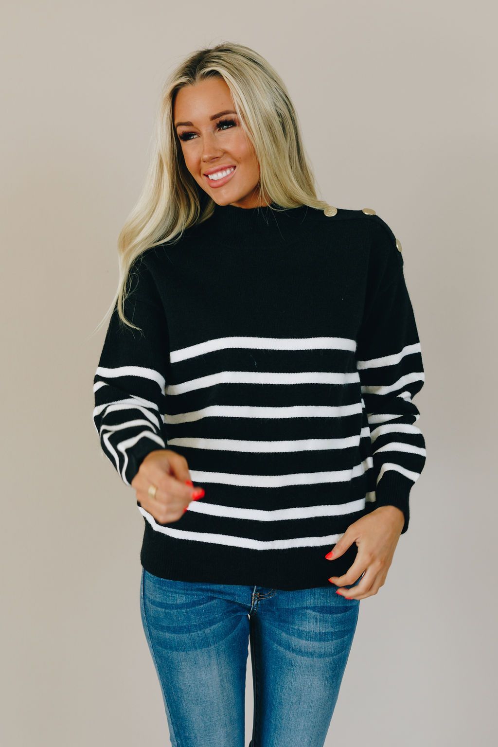 Days Go By Striped Turtleneck Sweater