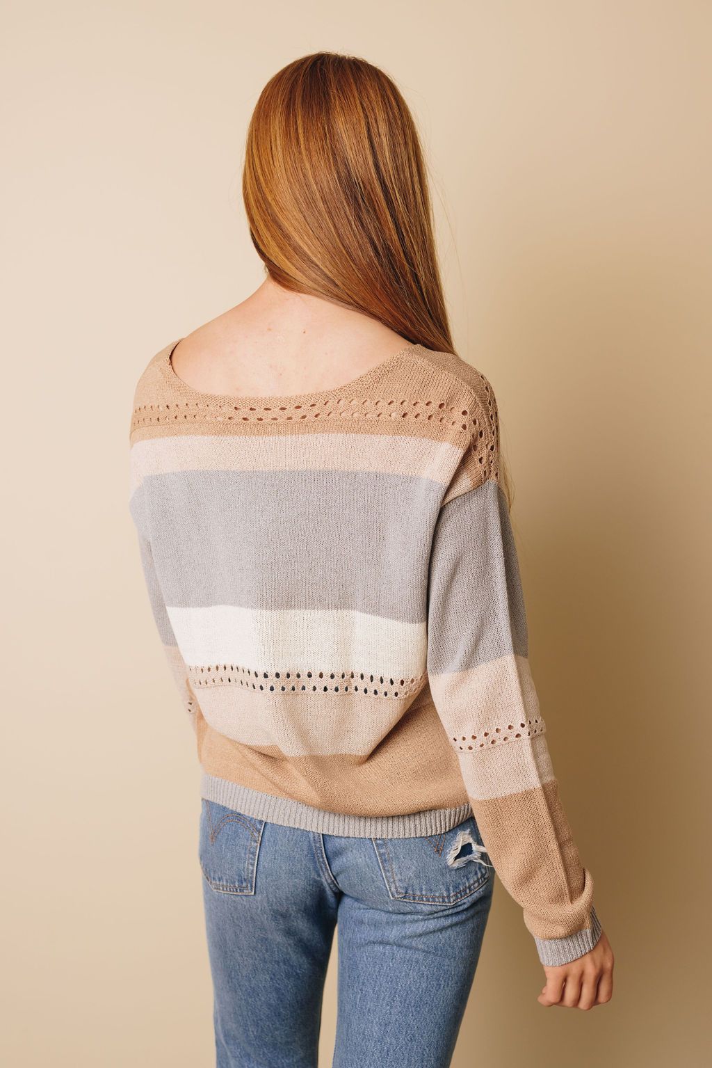 Zoey Knitted Color Block Sweater