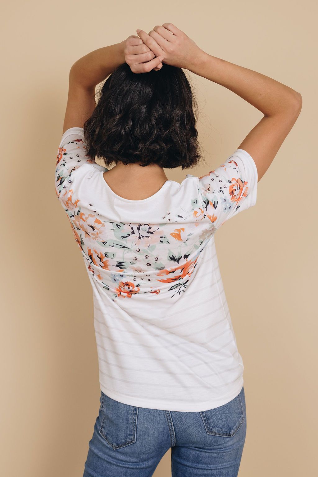 Kener Floral Stripe Tee