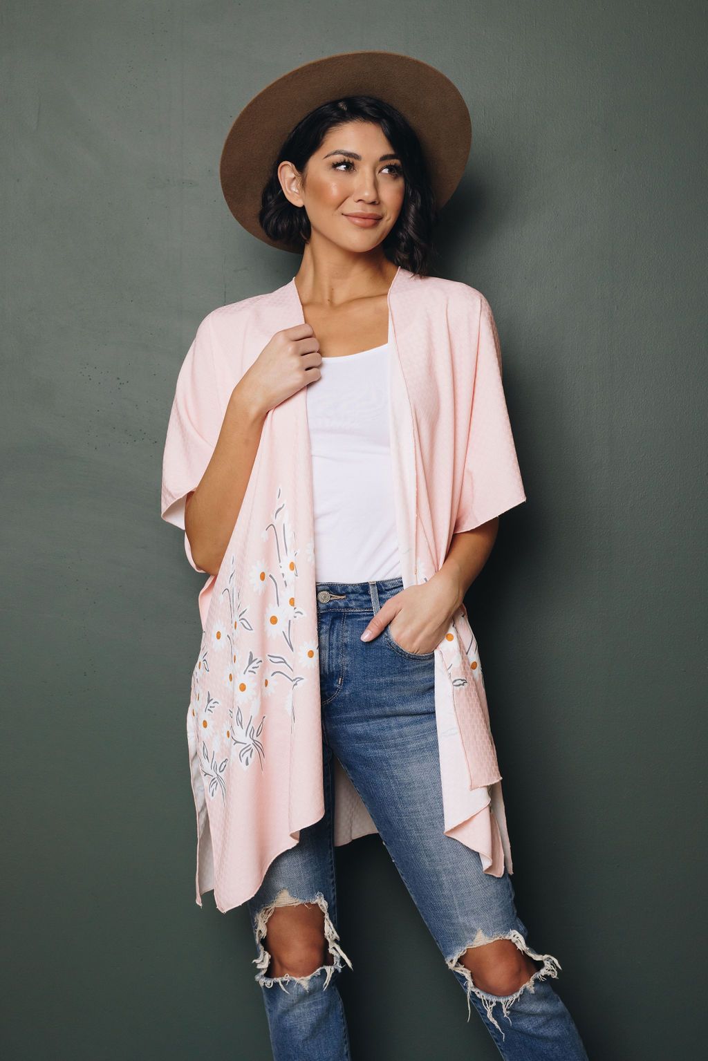 April Showers Floral Kimono
