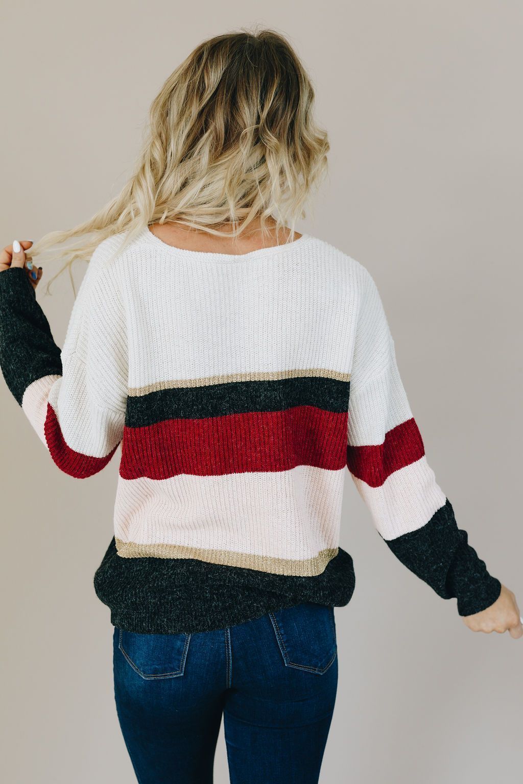 Candy Striped Knit Sweater