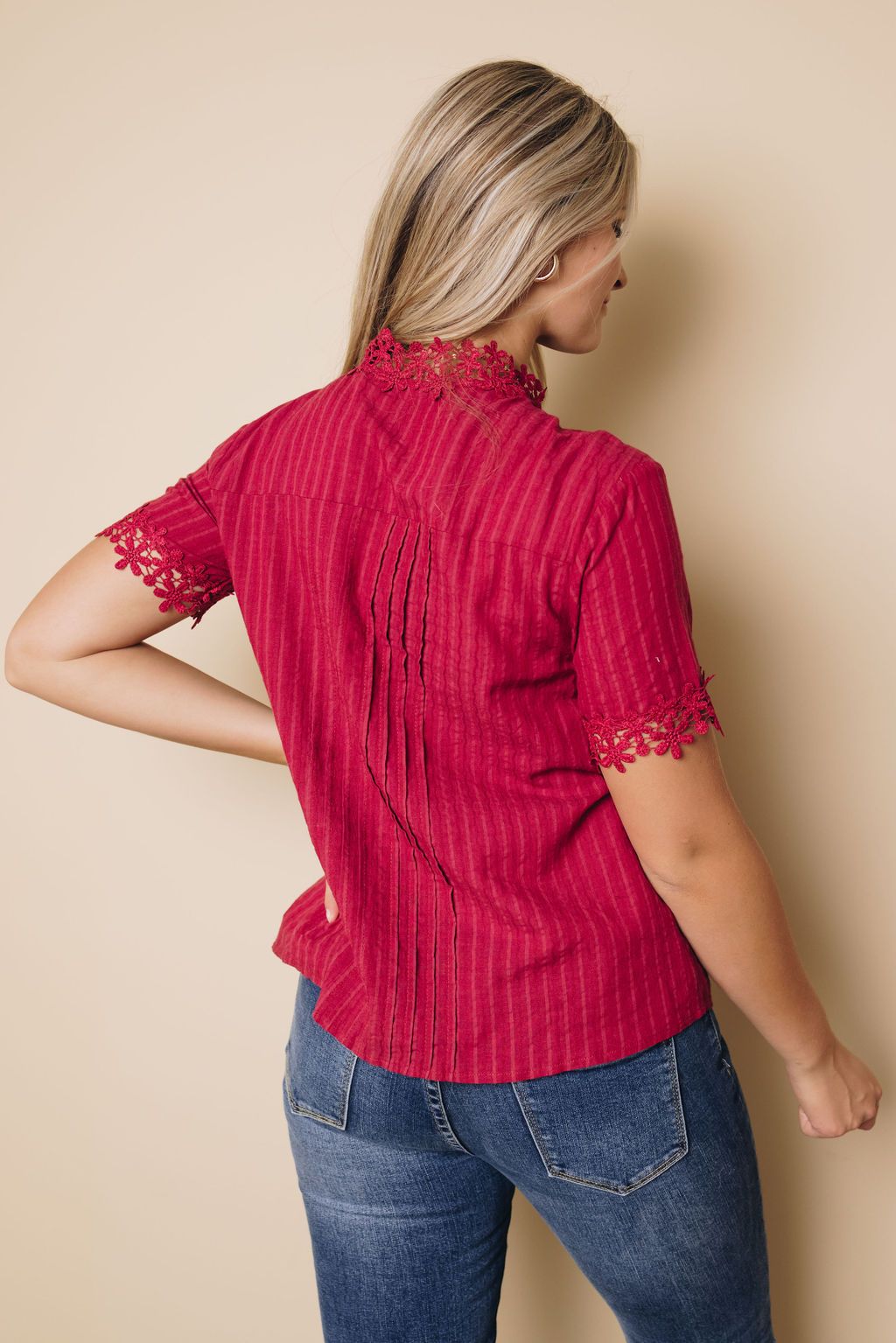 Higgins Lace Short Sleeve Top