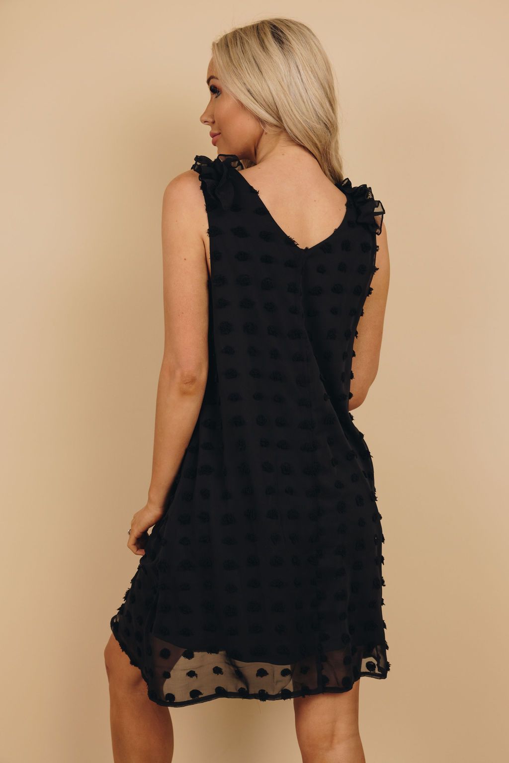 Titan Swis Dot Ruffle Dress
