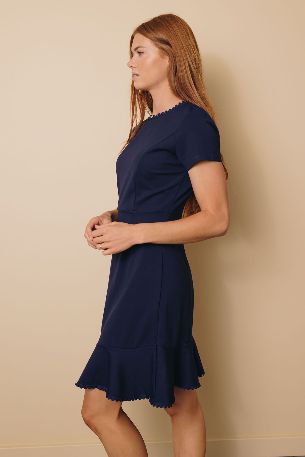 Tassel Ruffle Short Sleeve Mini Dress