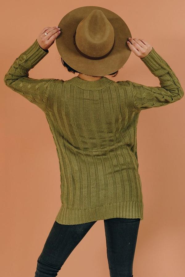 Golden Moon Knit Pocket Cardigan