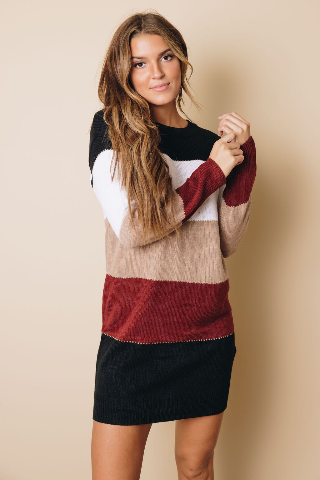 Melissa Color Block Sweater Dress