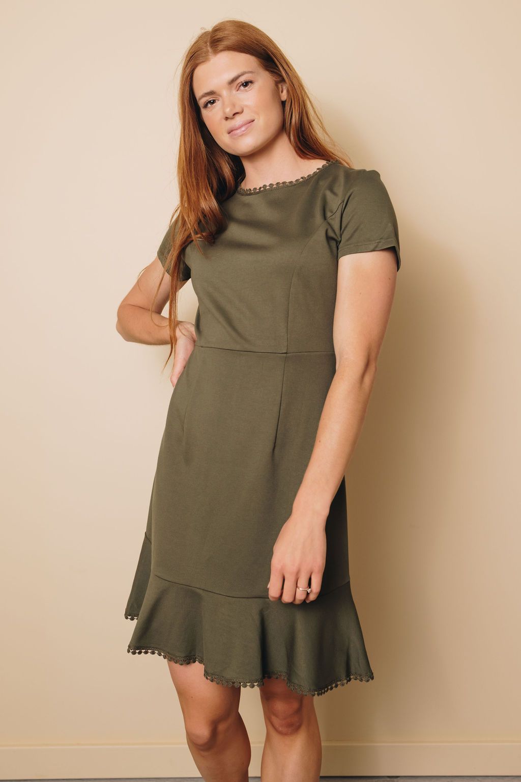 Tassel Ruffle Short Sleeve Mini Dress