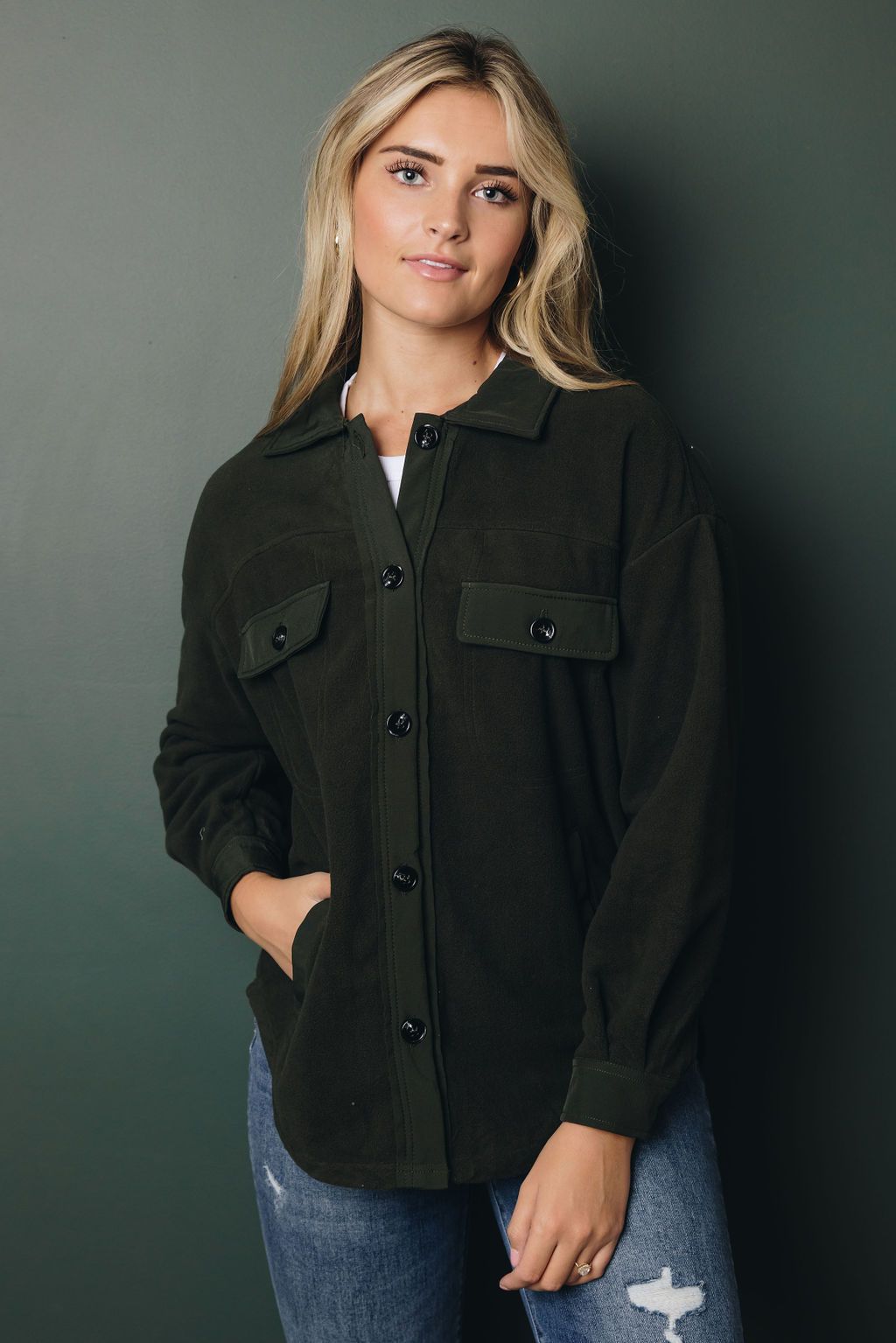Jenna Buttoned Shirt Jacket