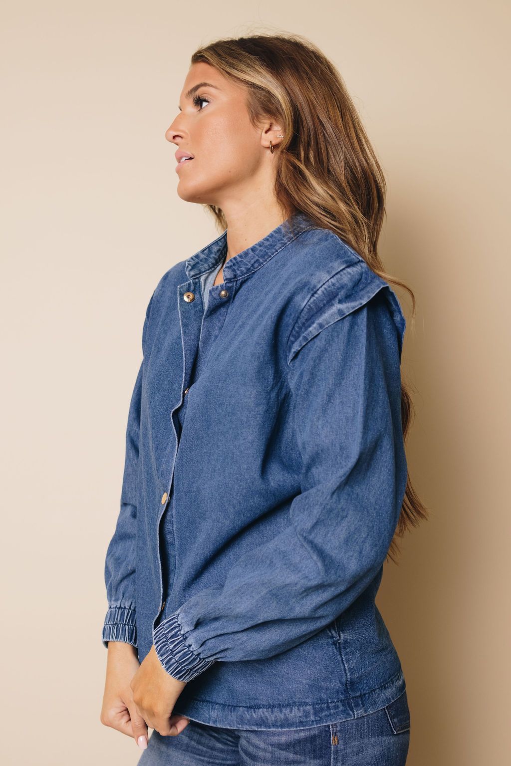 Monique Buttoned Denim Jacket