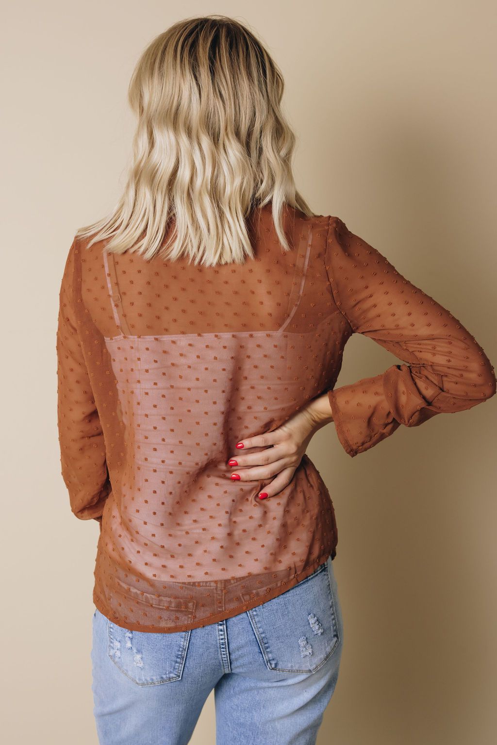 Brigita Polka Dot Ruffled Top
