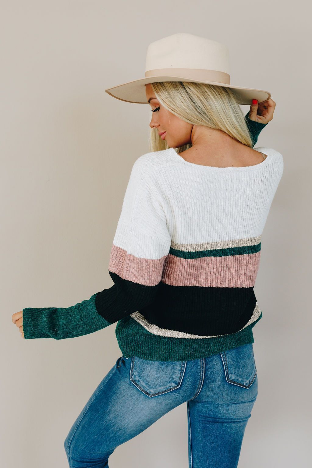 Candy Striped Knit Sweater