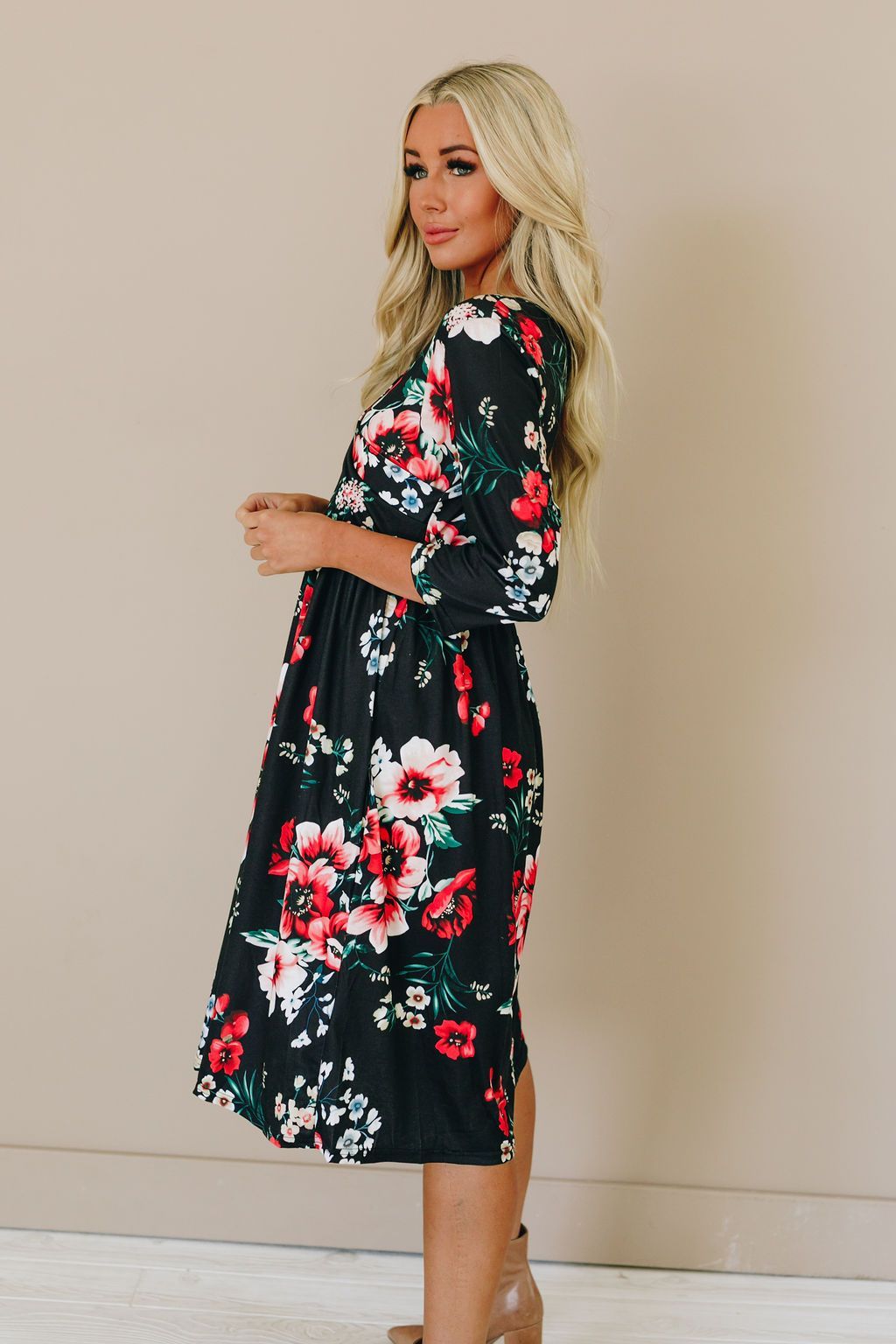 Storyline Floral Wrap Dress