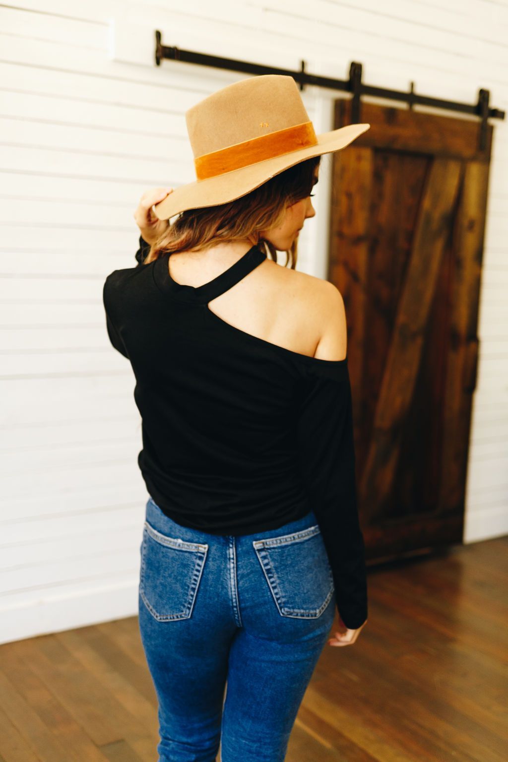 Hued Halter Long Sleeve Top