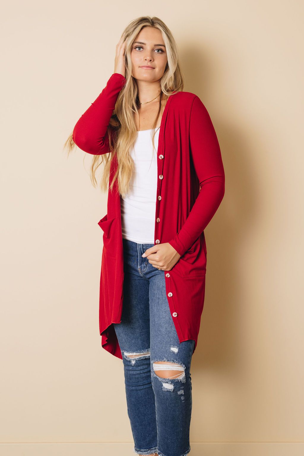 Easy Living High Low Ribbed Cardigan