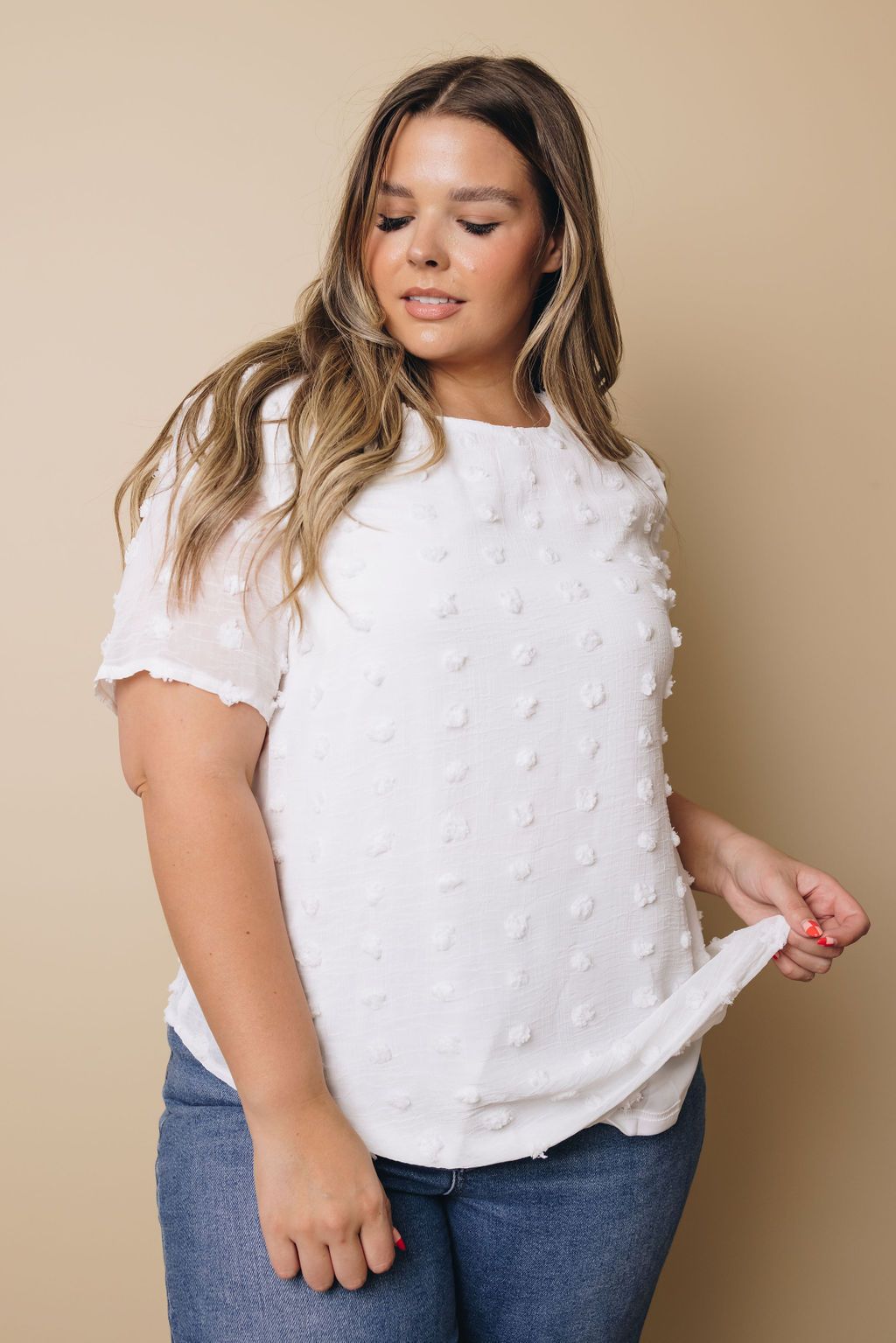 Plus Size - Mac Swiss Dot Top