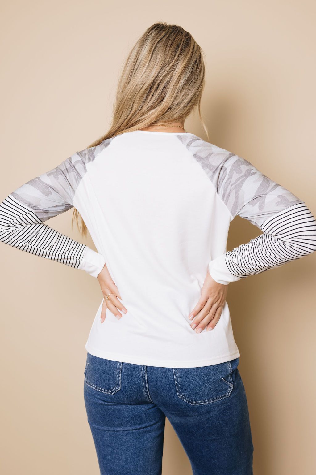 Ellen Camo Patchwork Top