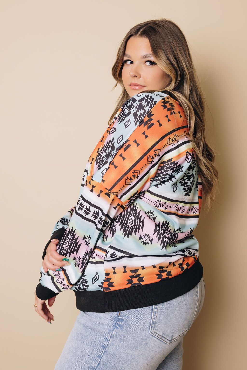 Plus Size - Carmine Aztec Top