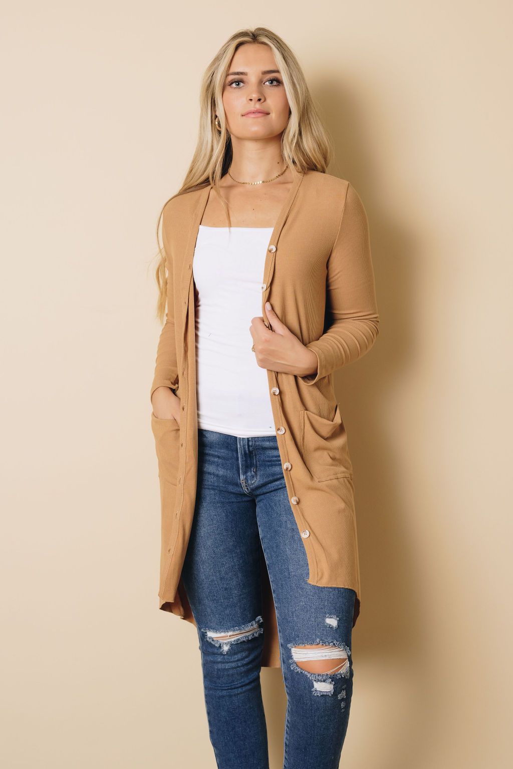 Easy Living High Low Ribbed Cardigan