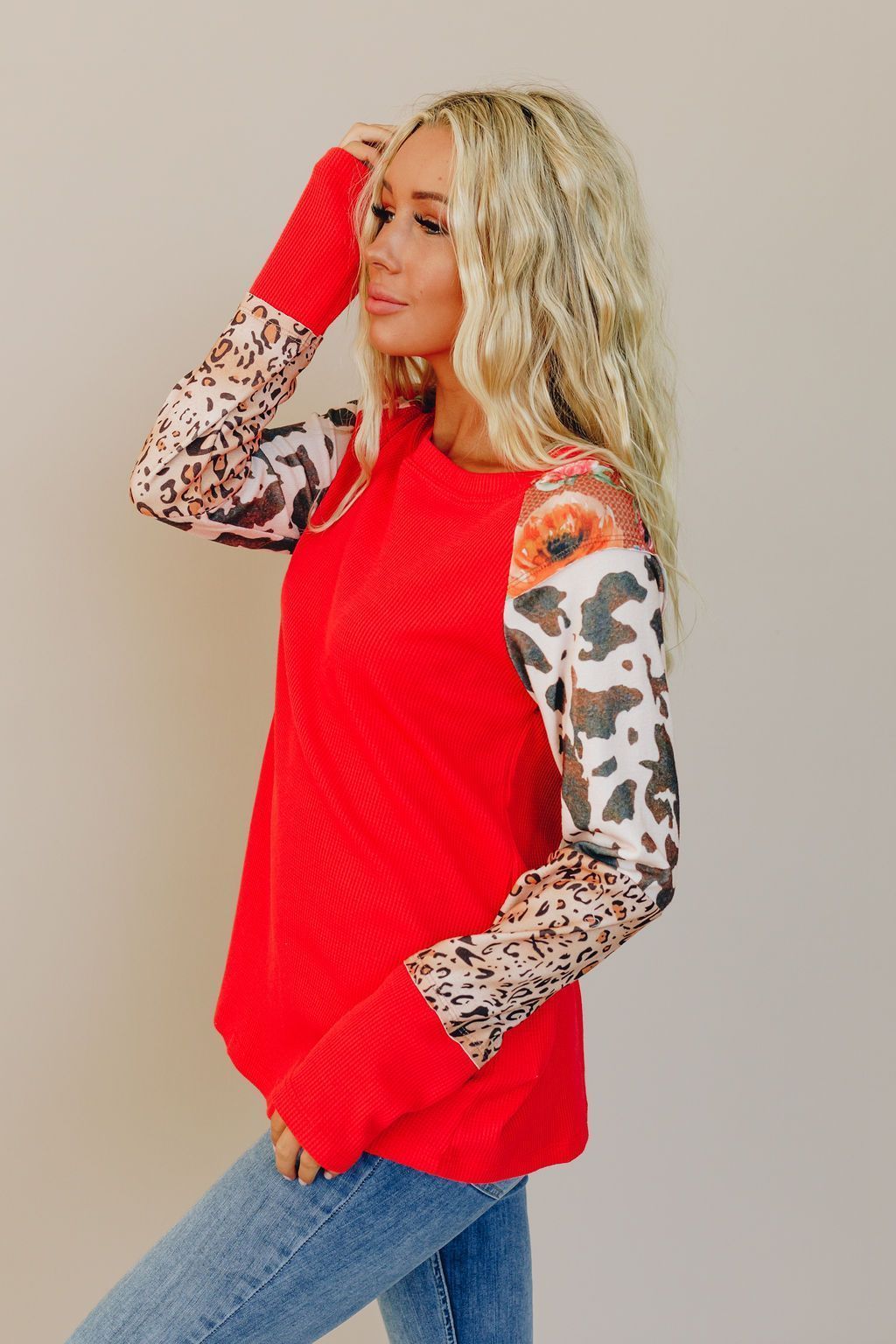 Splash Of Leopard Long Sleeve Tee