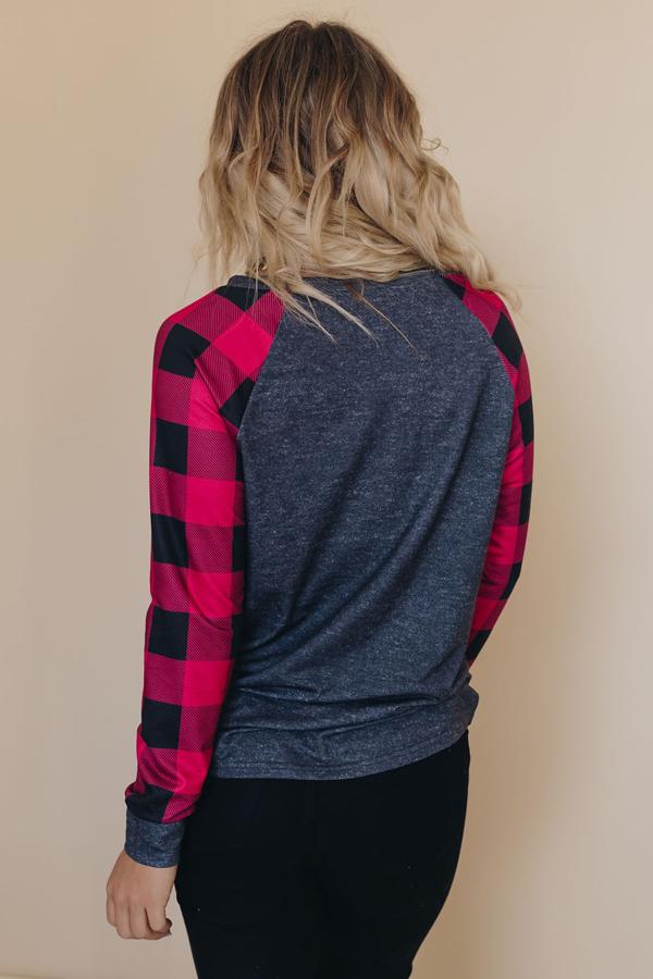 Love Christmas Plaid Top