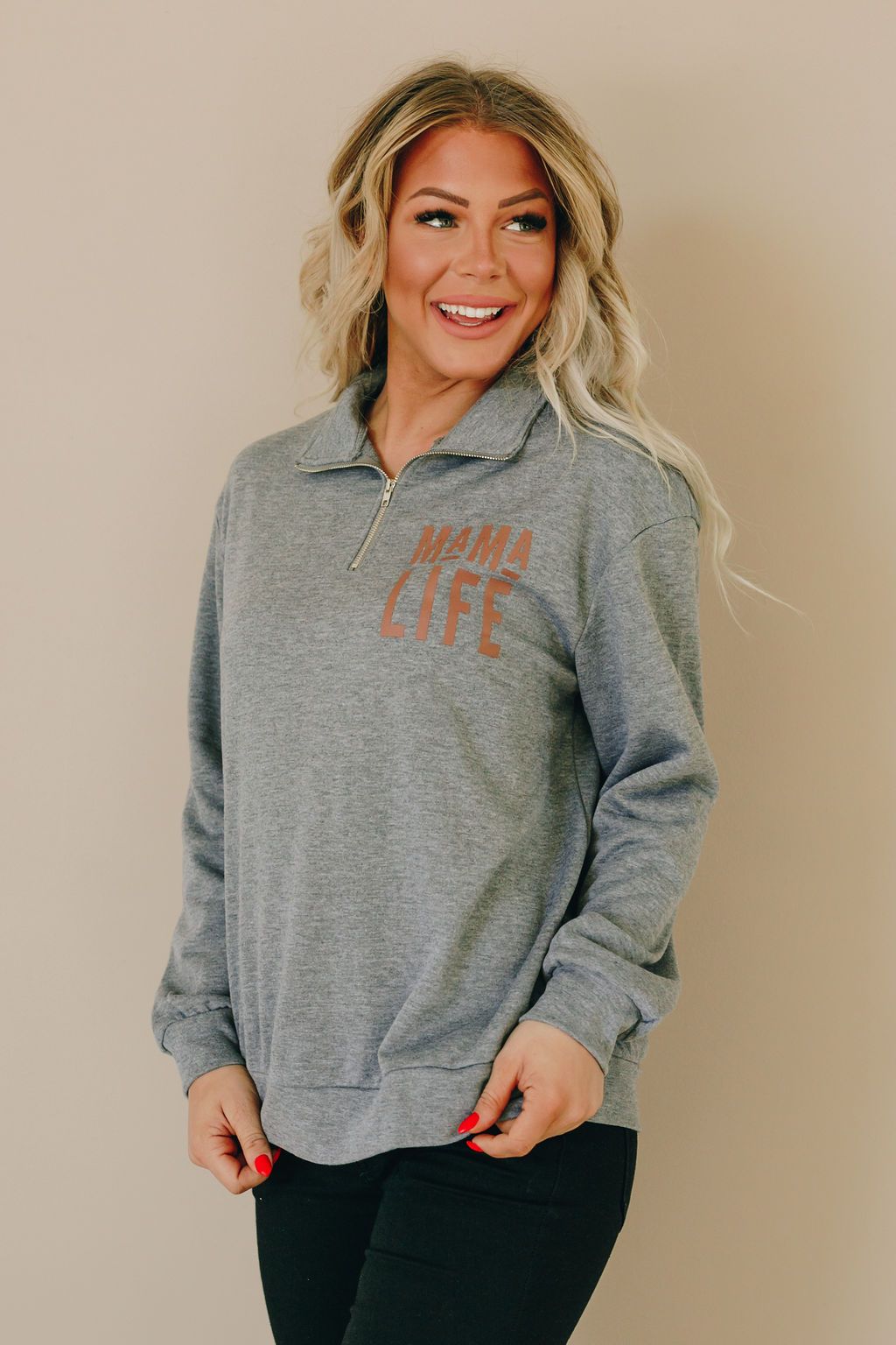 Mama Half Zip Sweatshirt
