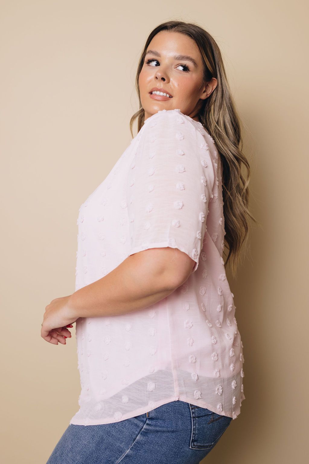 Plus Size - Mac Swiss Dot Top