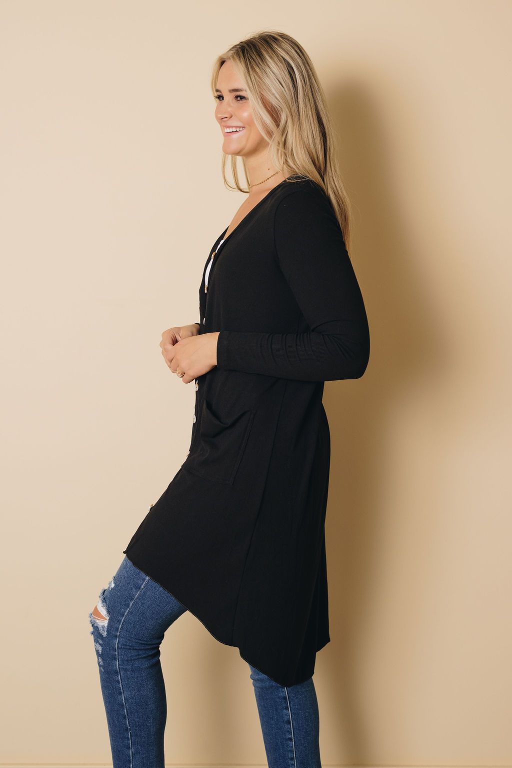 Easy Living High Low Ribbed Cardigan