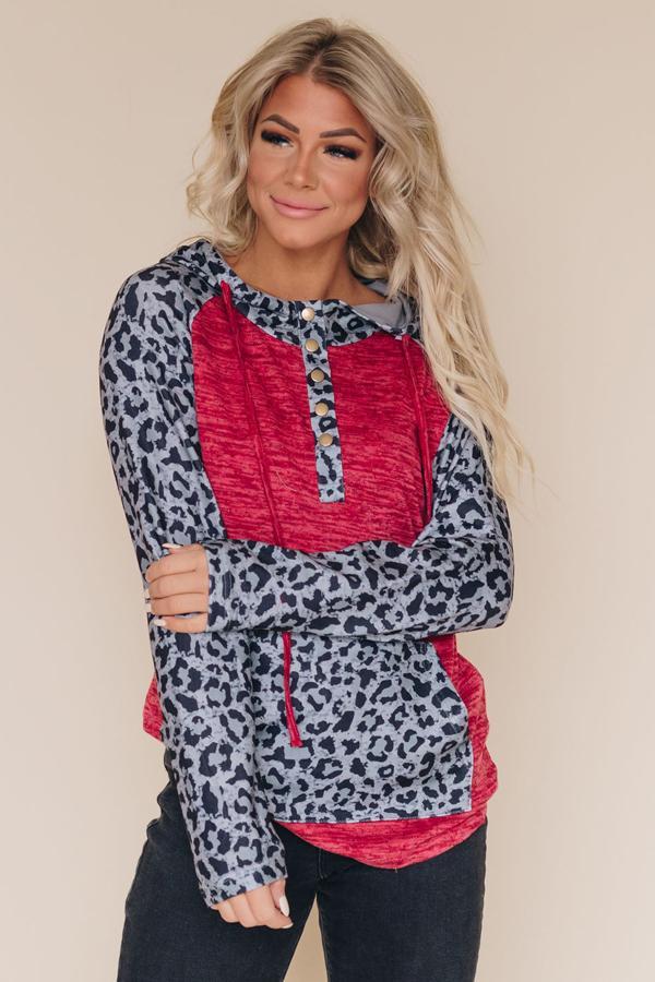 Jones Leopard Long Sleeve Hoodie