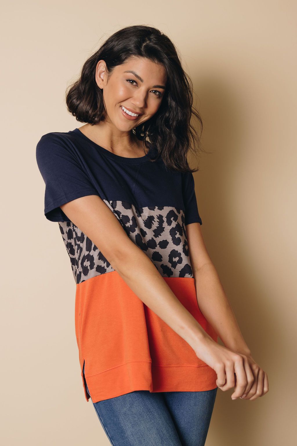 Rodrigo Leopard Colorblock Tee