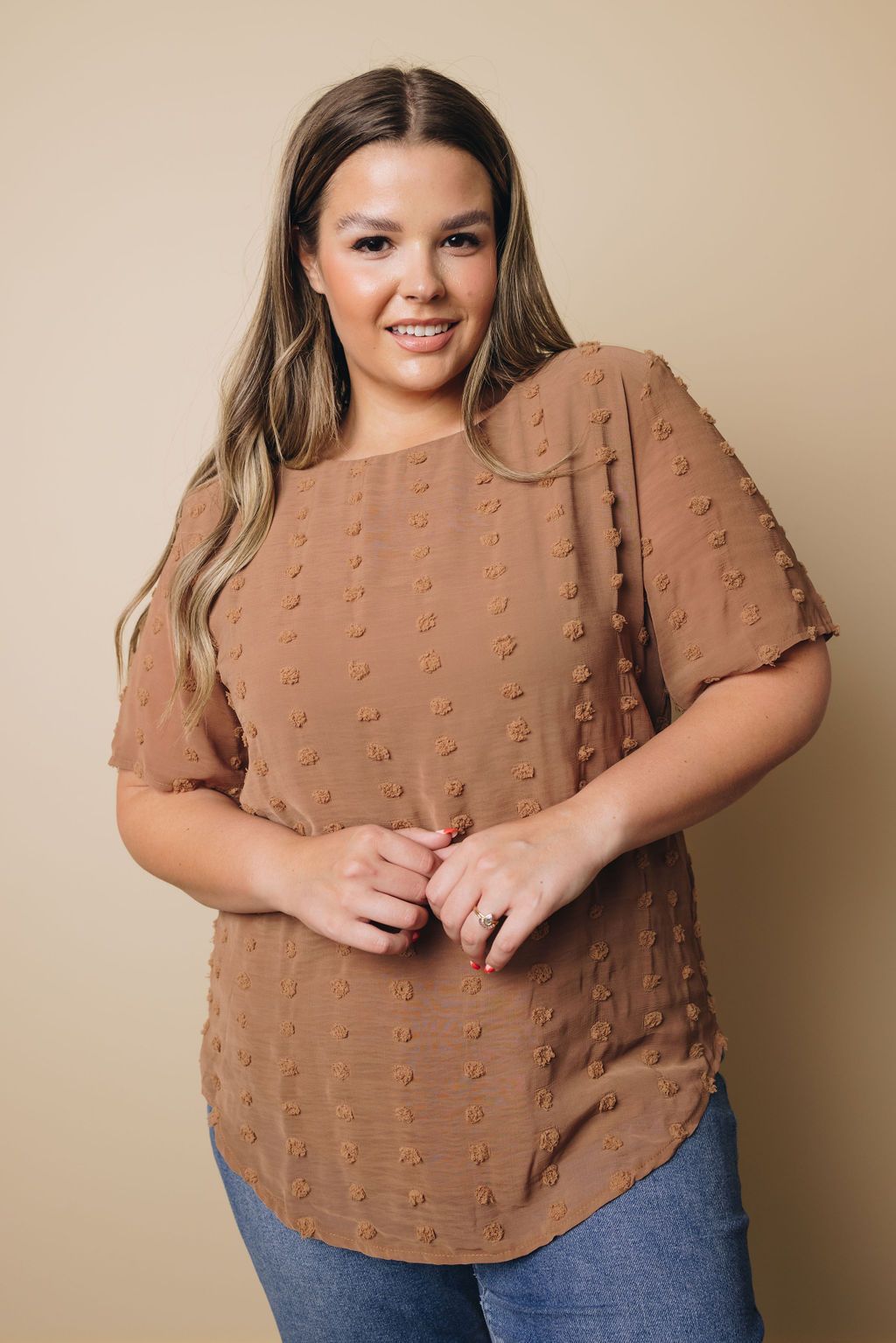 Plus Size - Mac Swiss Dot Top