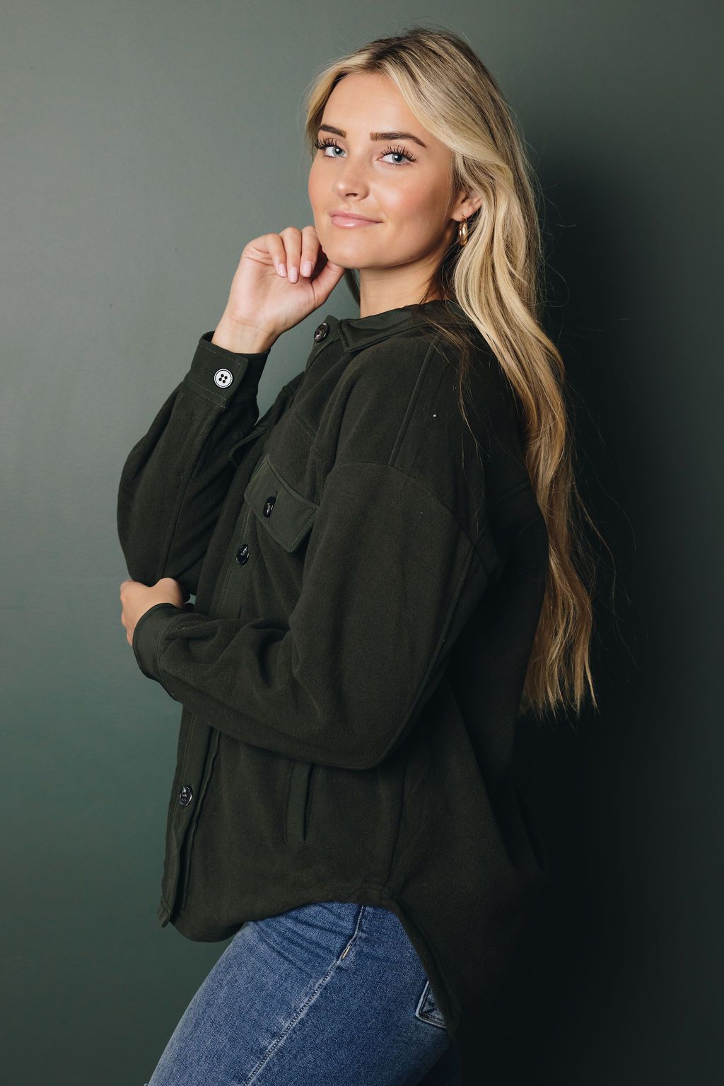 Jenna Buttoned Shirt Jacket