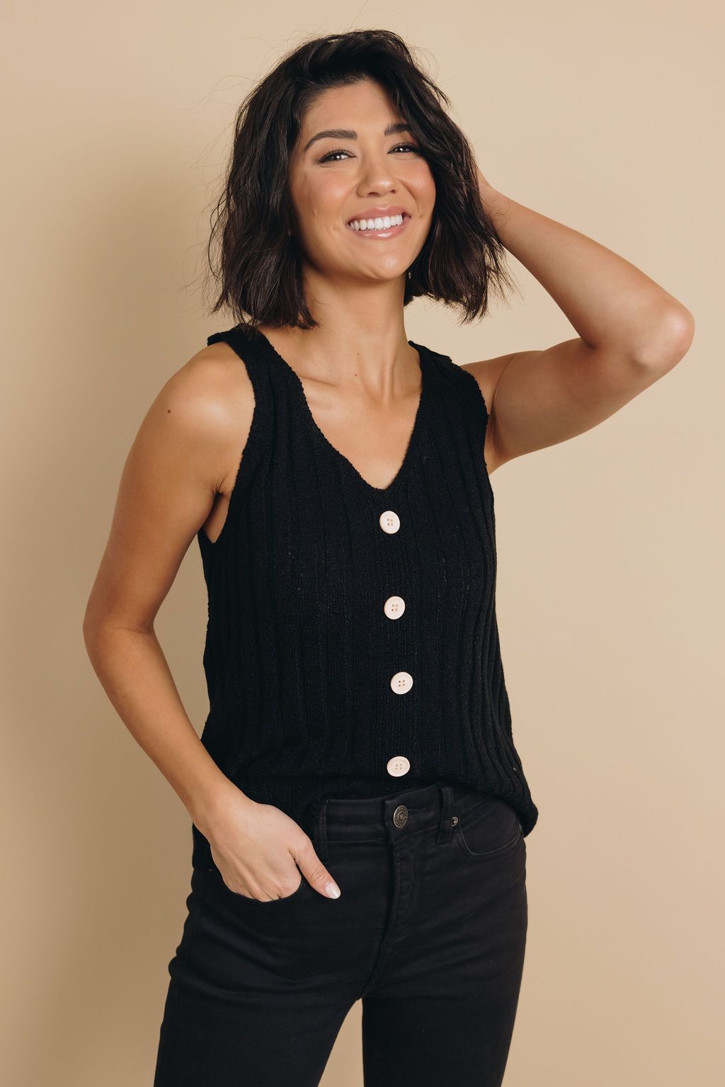 Mac Buttoned Knit Tank