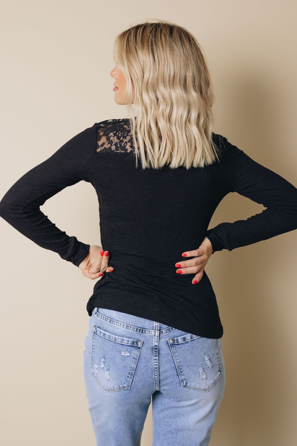 Beth Lace Long Sleeve Top