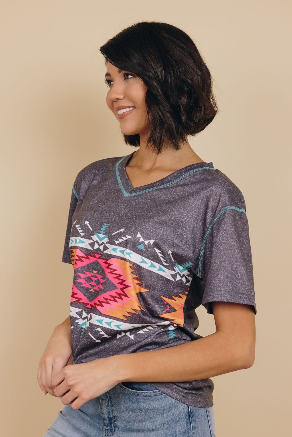 Clayton Aztec Print Tee