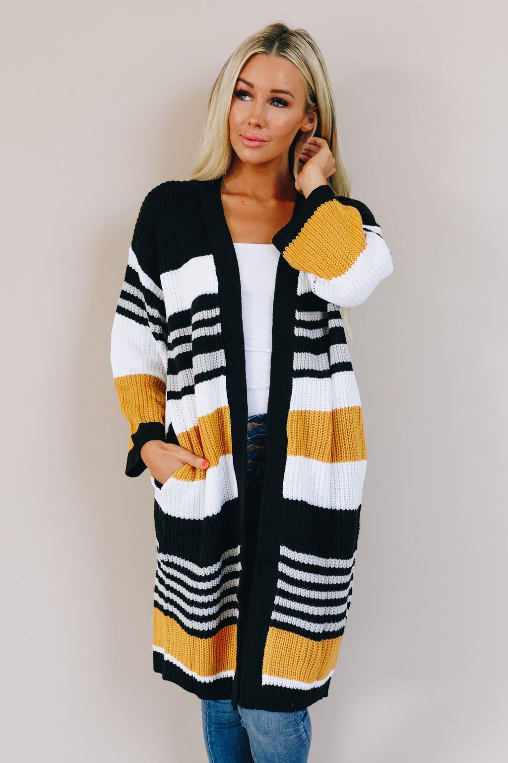 Georgetown Striped Pocket Cardigan