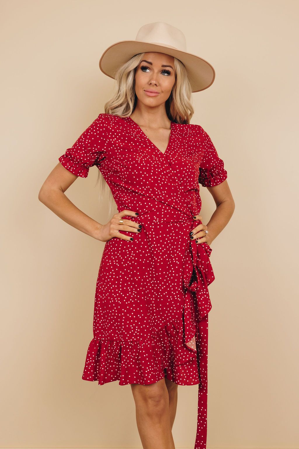 Petey Dotted Wrap Dress