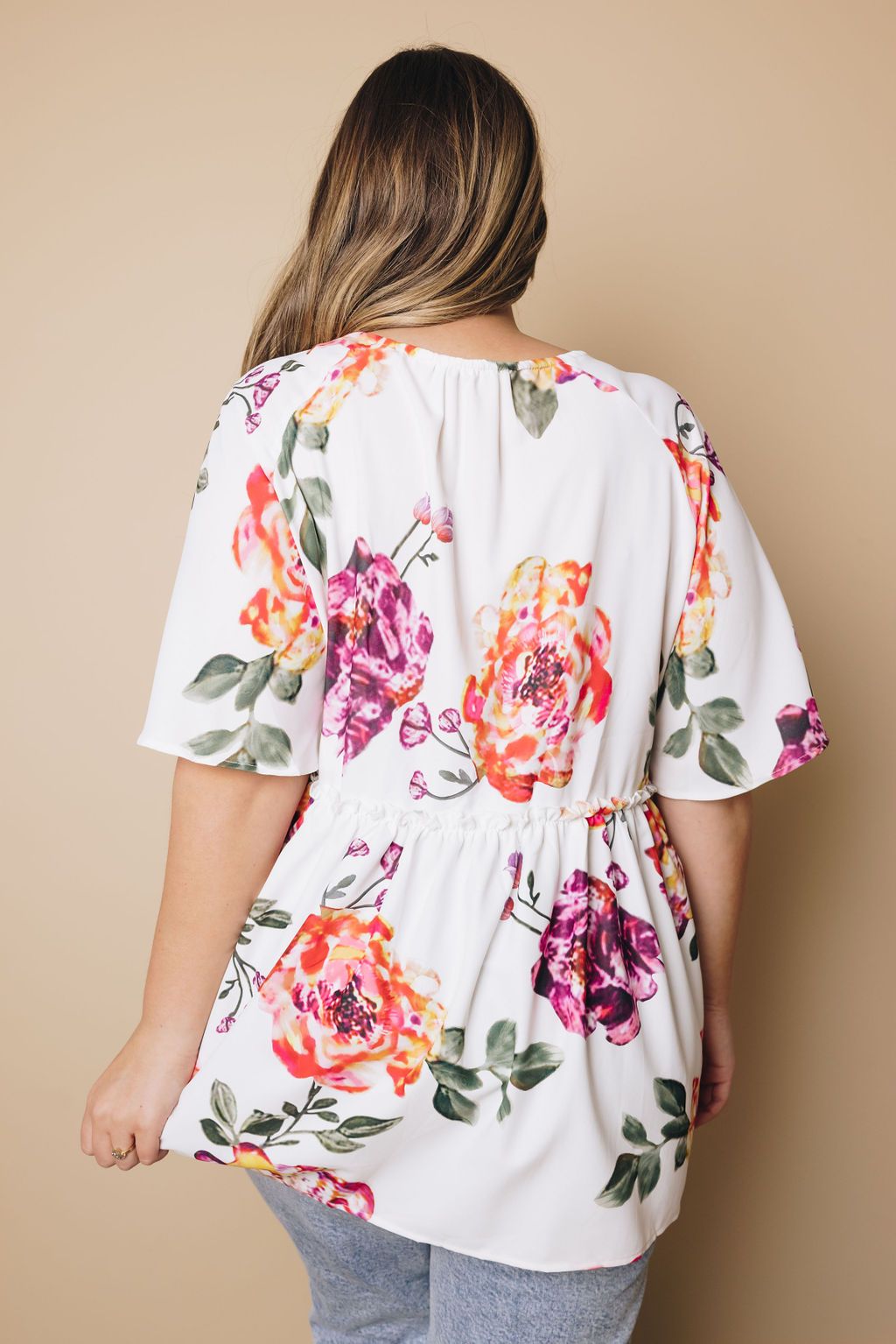 Plus Size - Babydoll Floral Tunic