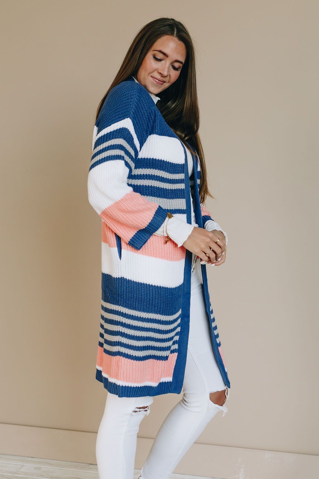 Georgetown Striped Pocket Cardigan