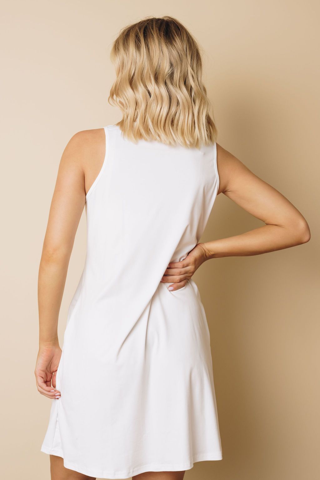 Float Drink Tan & Repeat Sleeveless Mini Dress