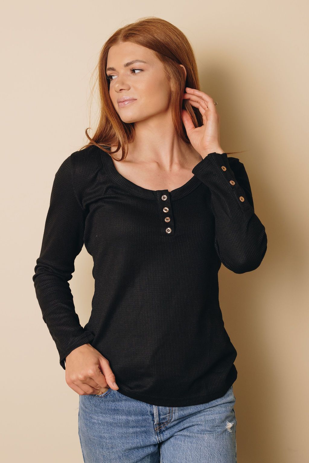 Novell Button Long Sleeve Top