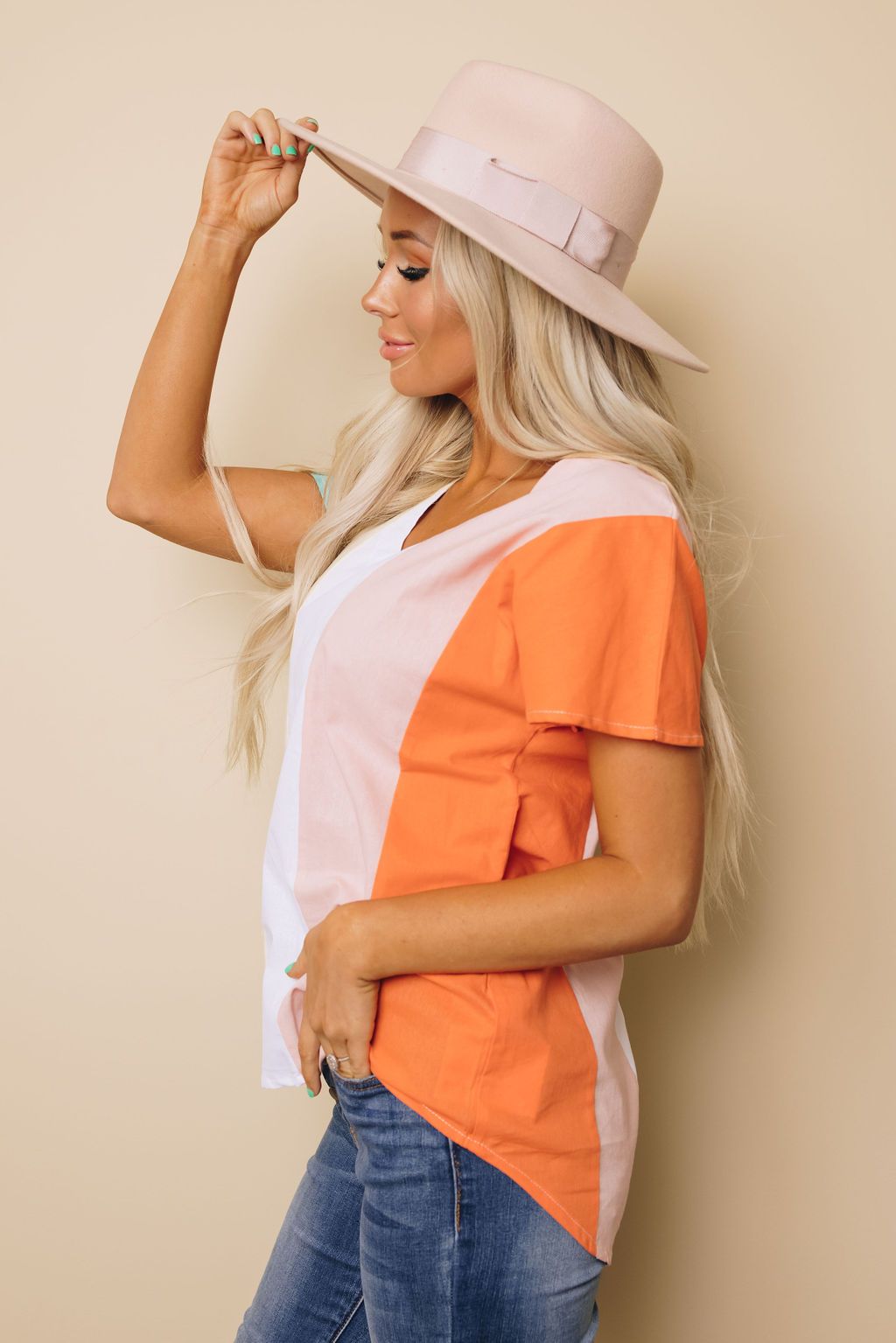 Nyla V-Neck Short Sleeve Top