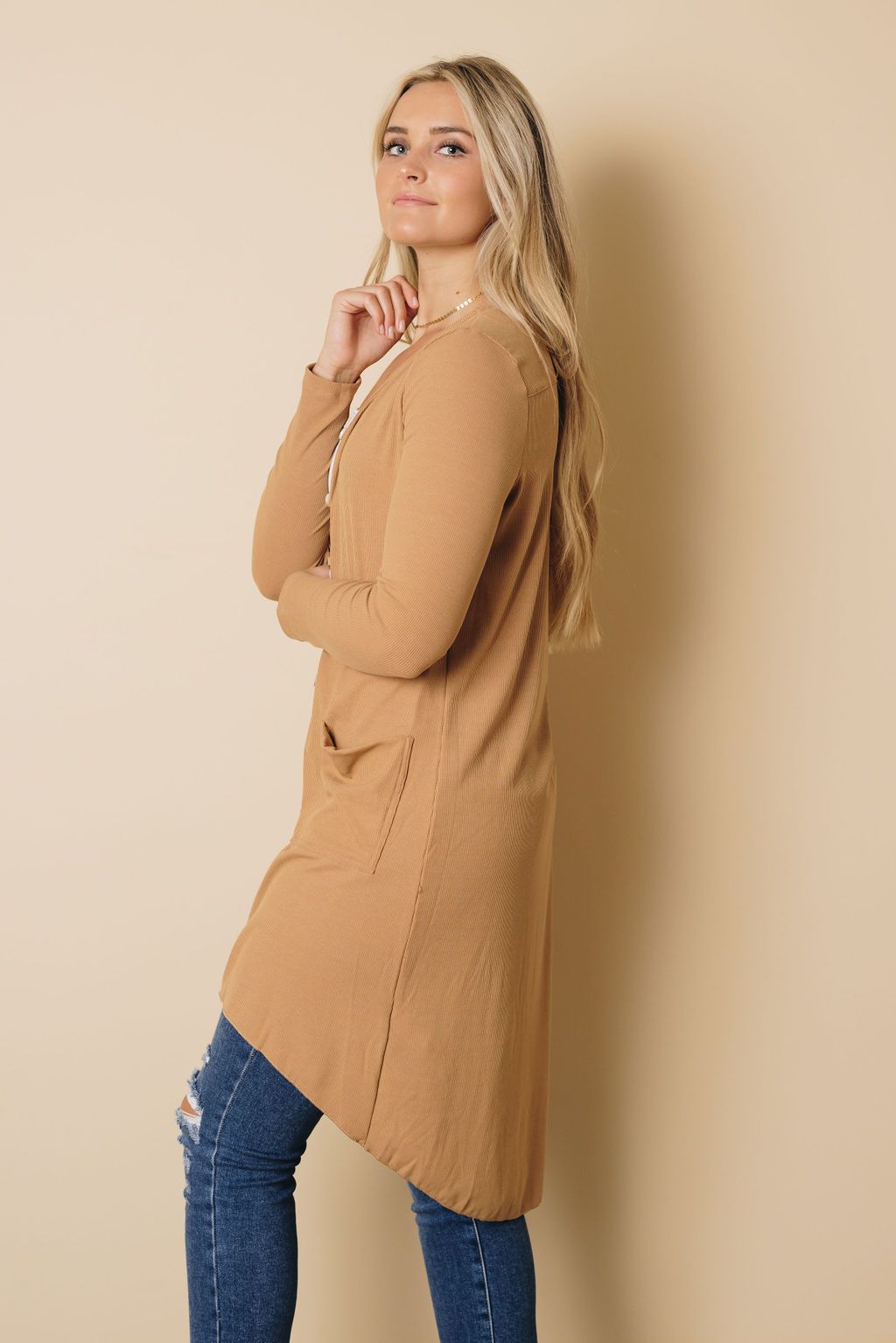 Easy Living High Low Ribbed Cardigan