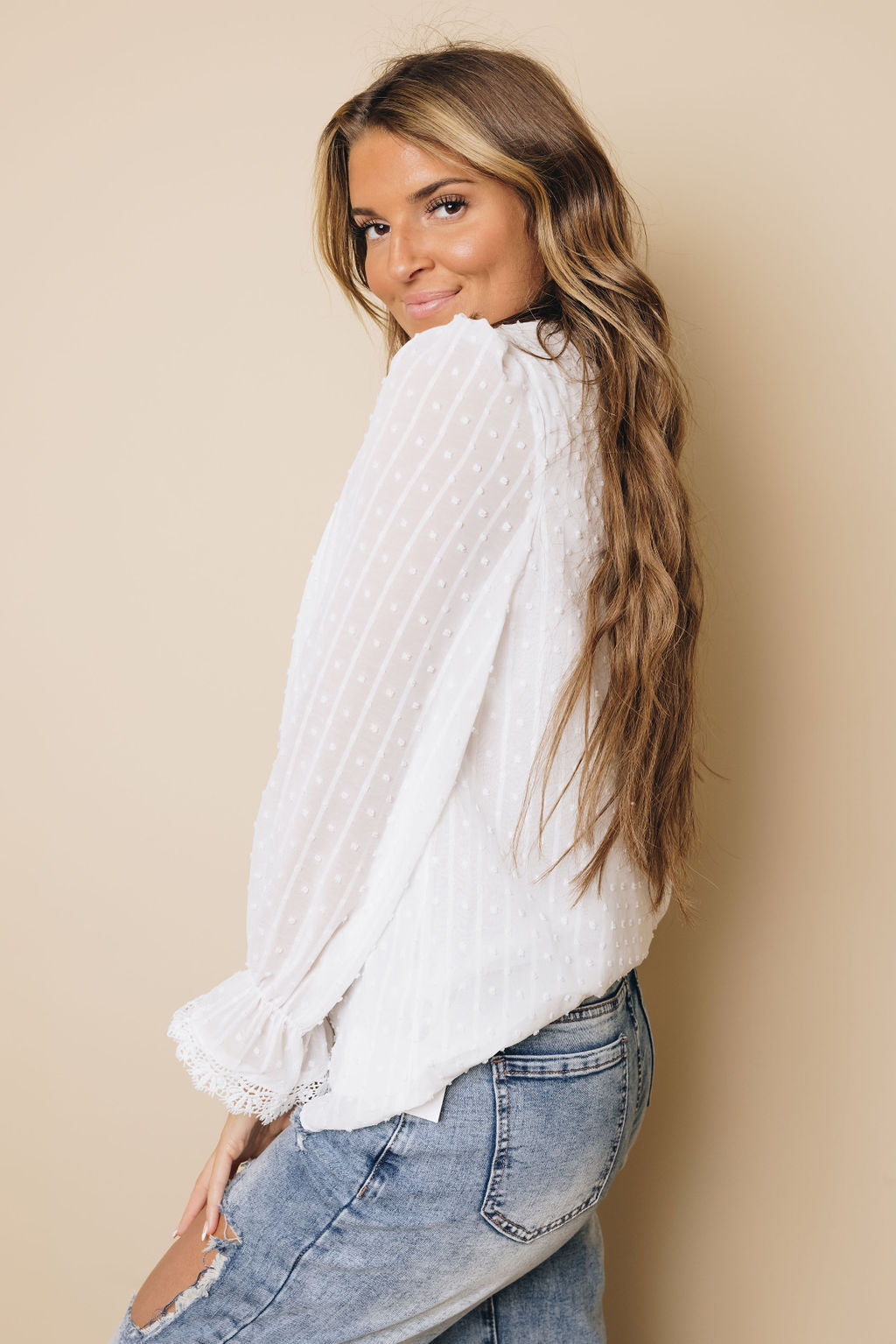 Lena Swiss Dot Lace Blouse