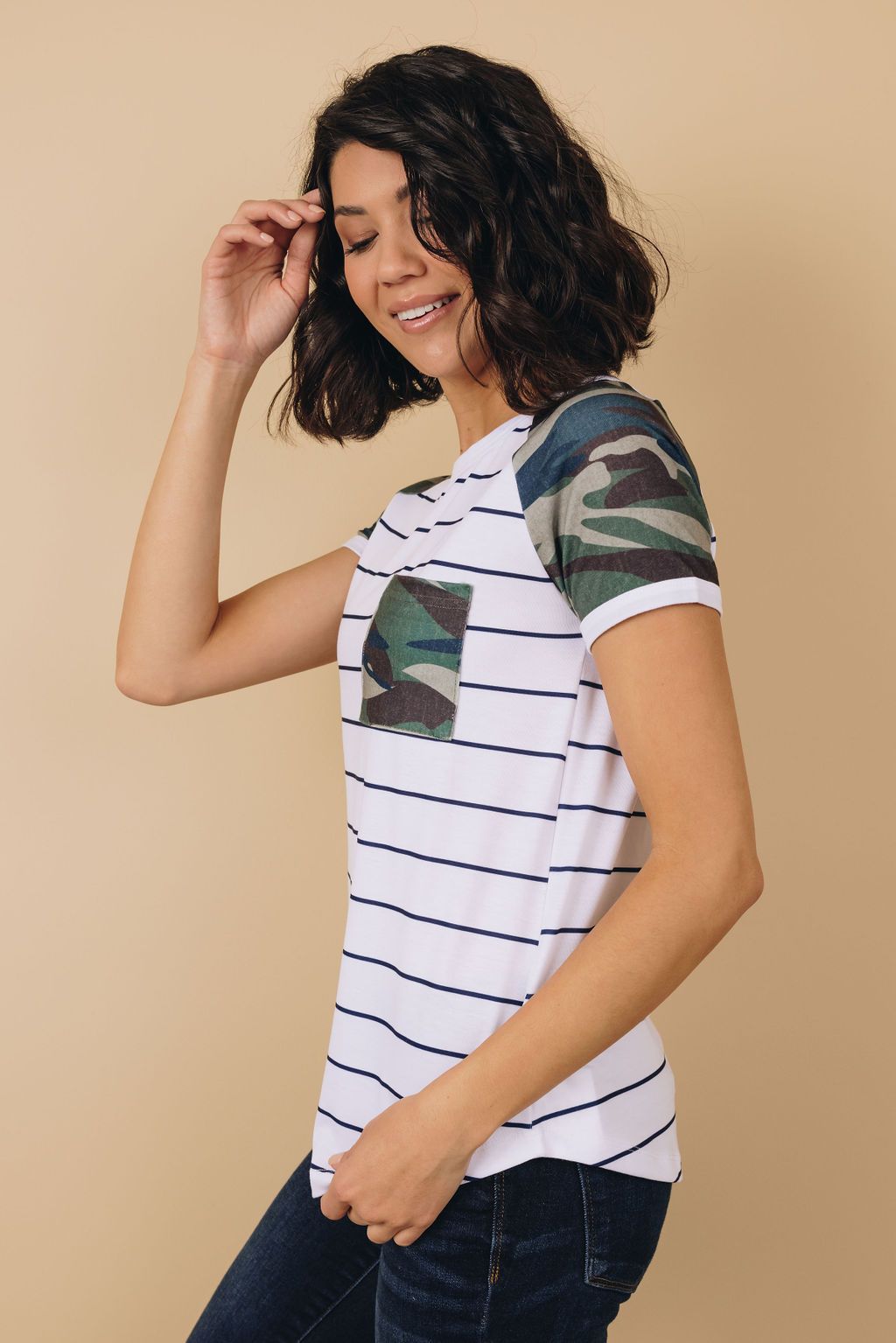 Opened Doors Striped/Camo Tee