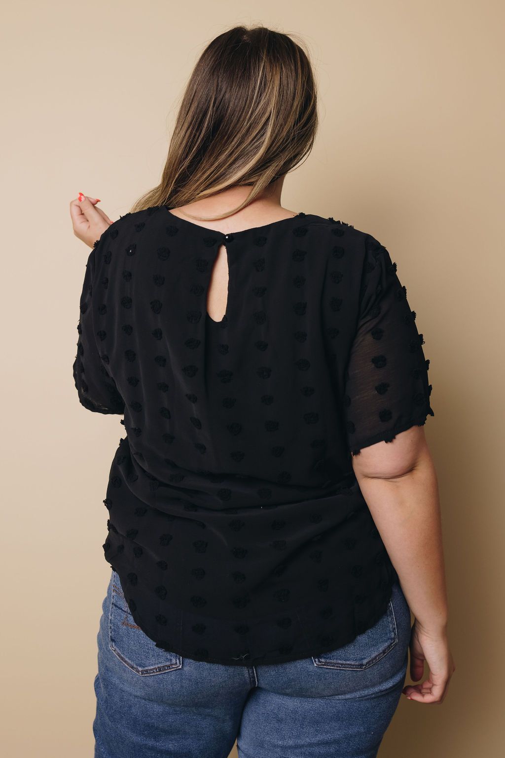 Plus Size - Mac Swiss Dot Top