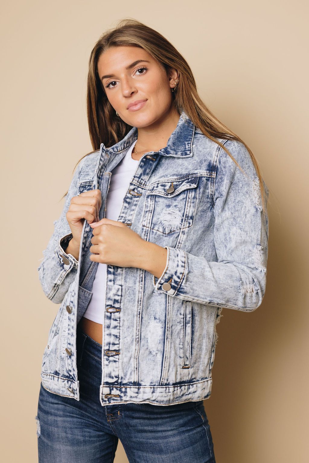 Daleysa Distressed Denim Jacket