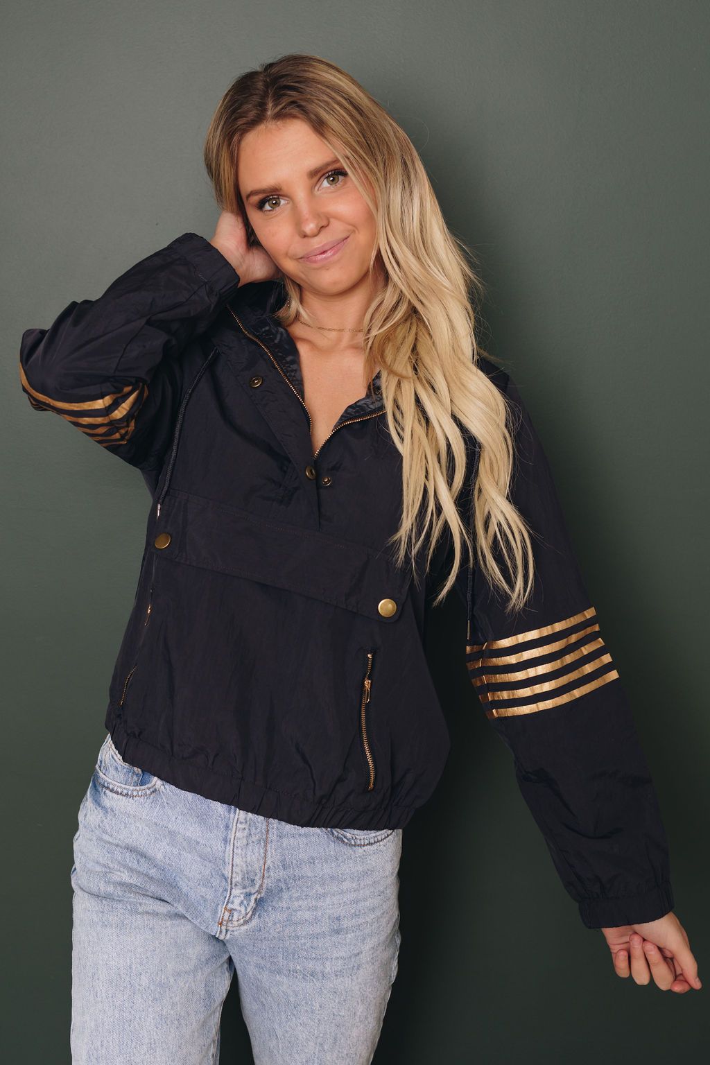 Cool Club Striped Windbreaker